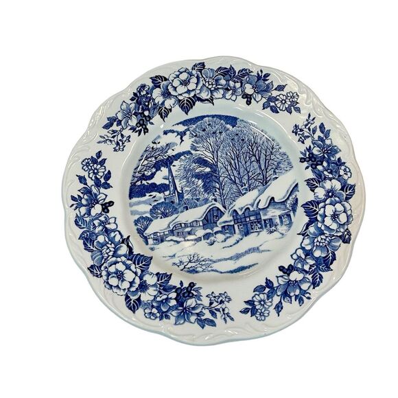 vintage J&G Meakin Stratford on Avon Plate Blue White The Bells Of Holy Trinity - Picture 3 of 5